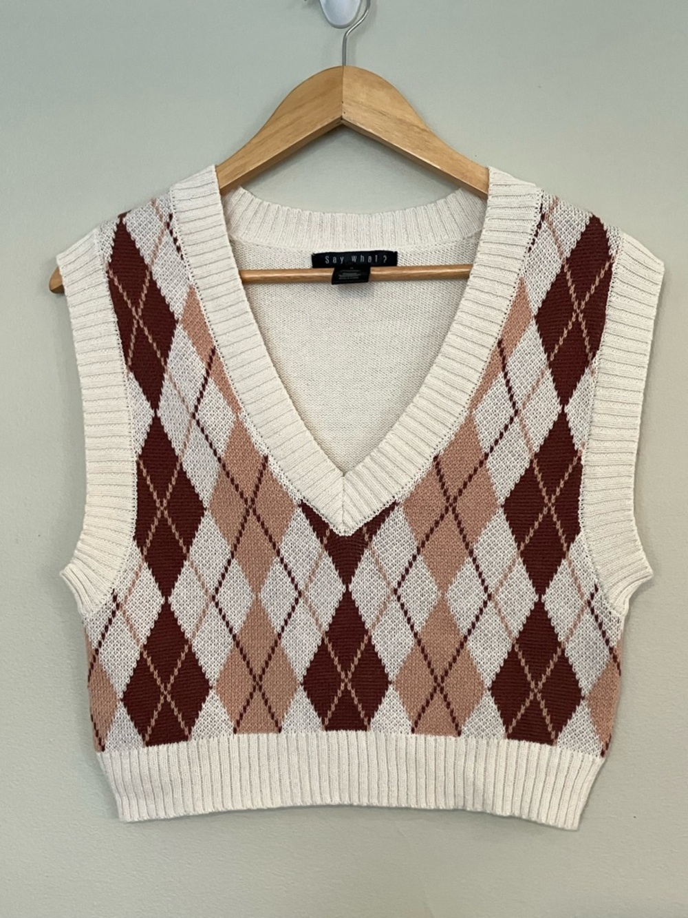 Say What? Argyle Sweater Vest